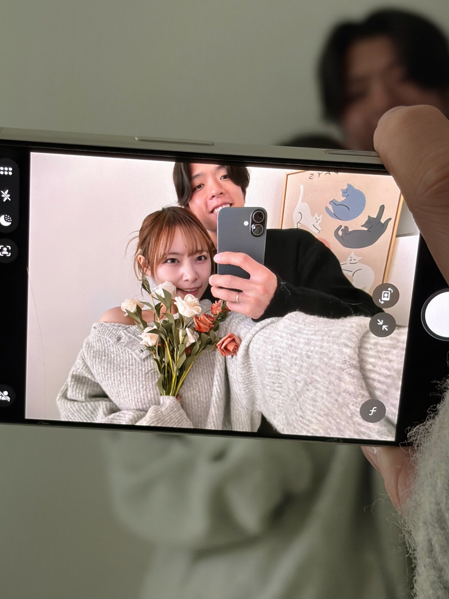 KR 男女同款小高領側排鈕針織