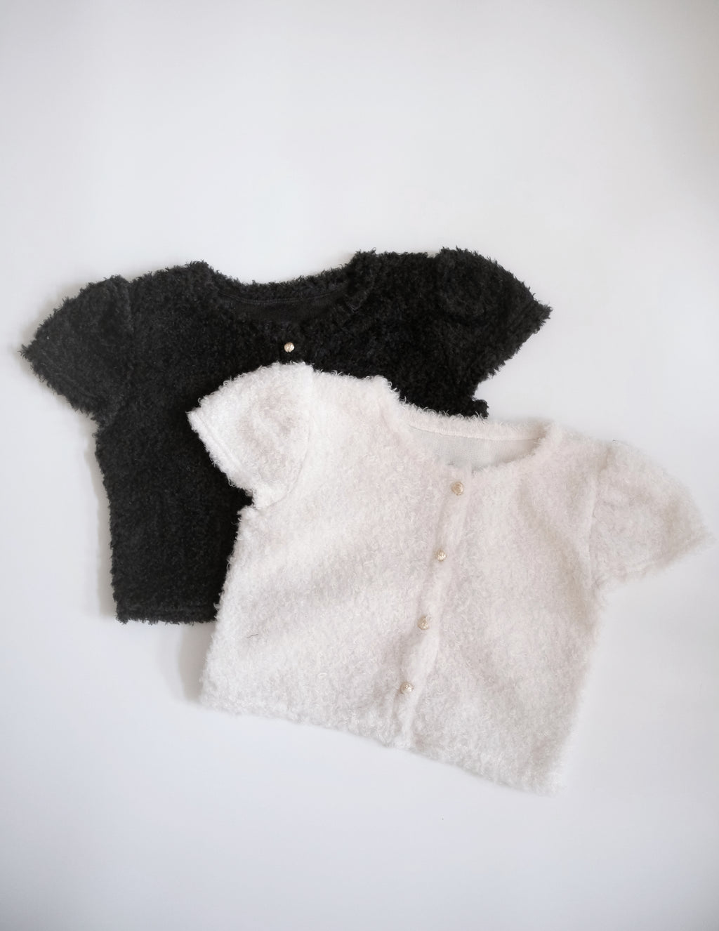 KR 小熊感毛毛泡泡袖上衣 (T251106)