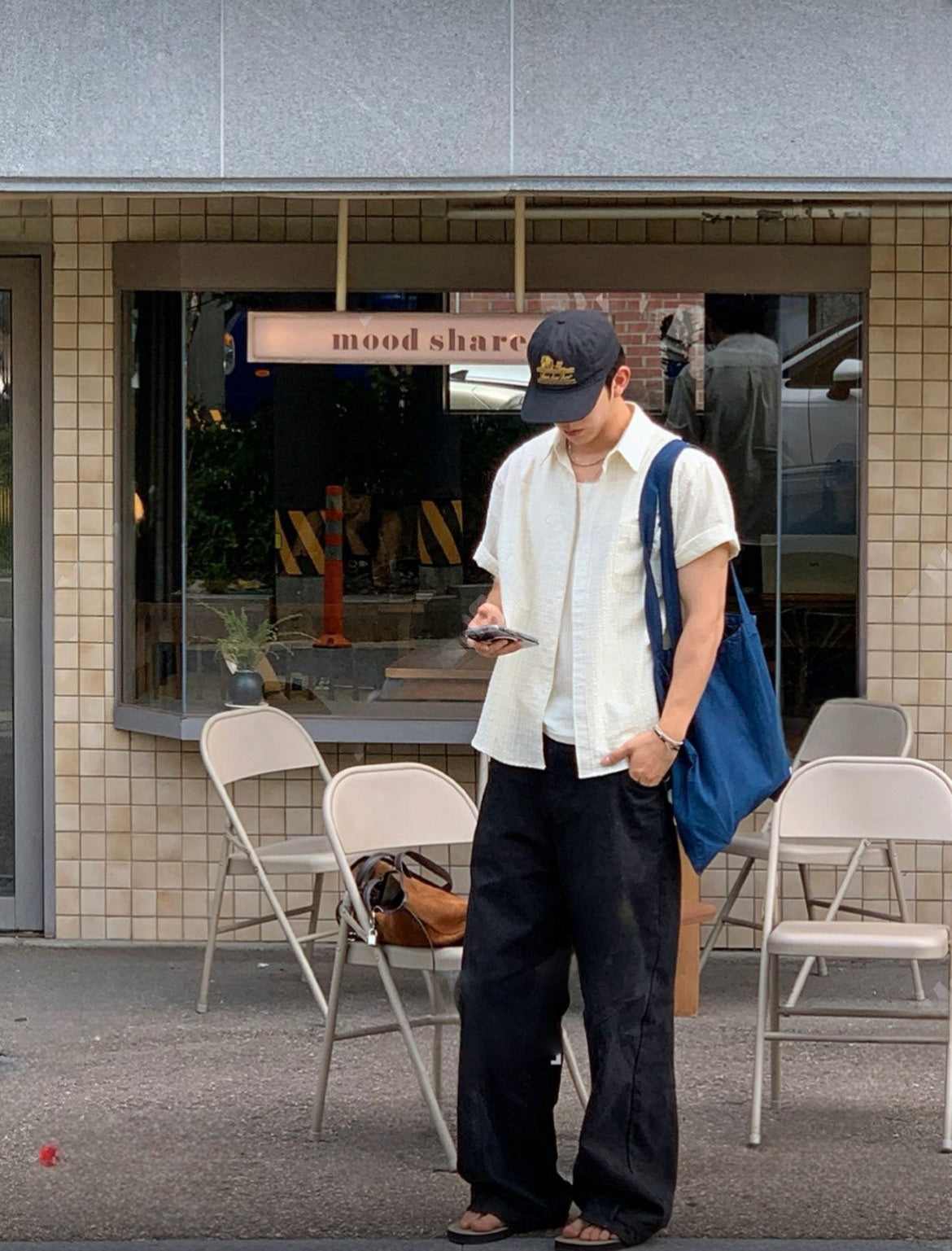 KR 男裝 三色暗格紋恤衫