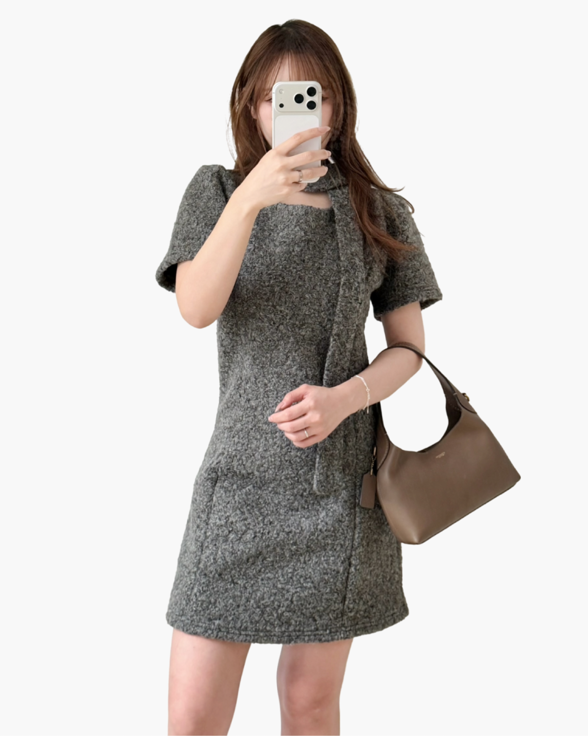 KR 情人節之選羊羔毛感蓬鬆連身裙