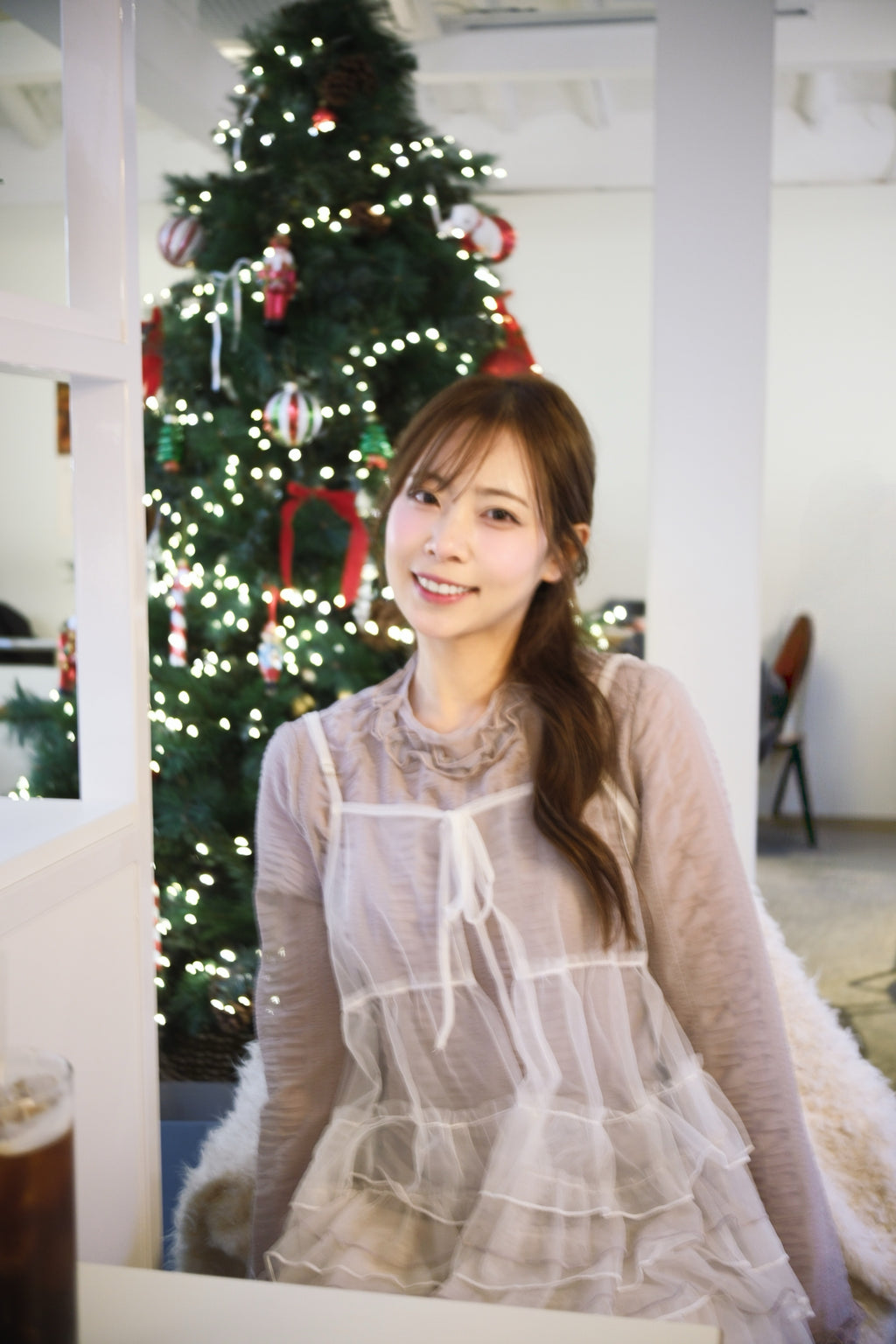 四色雪糕透紗前後兩著外撘