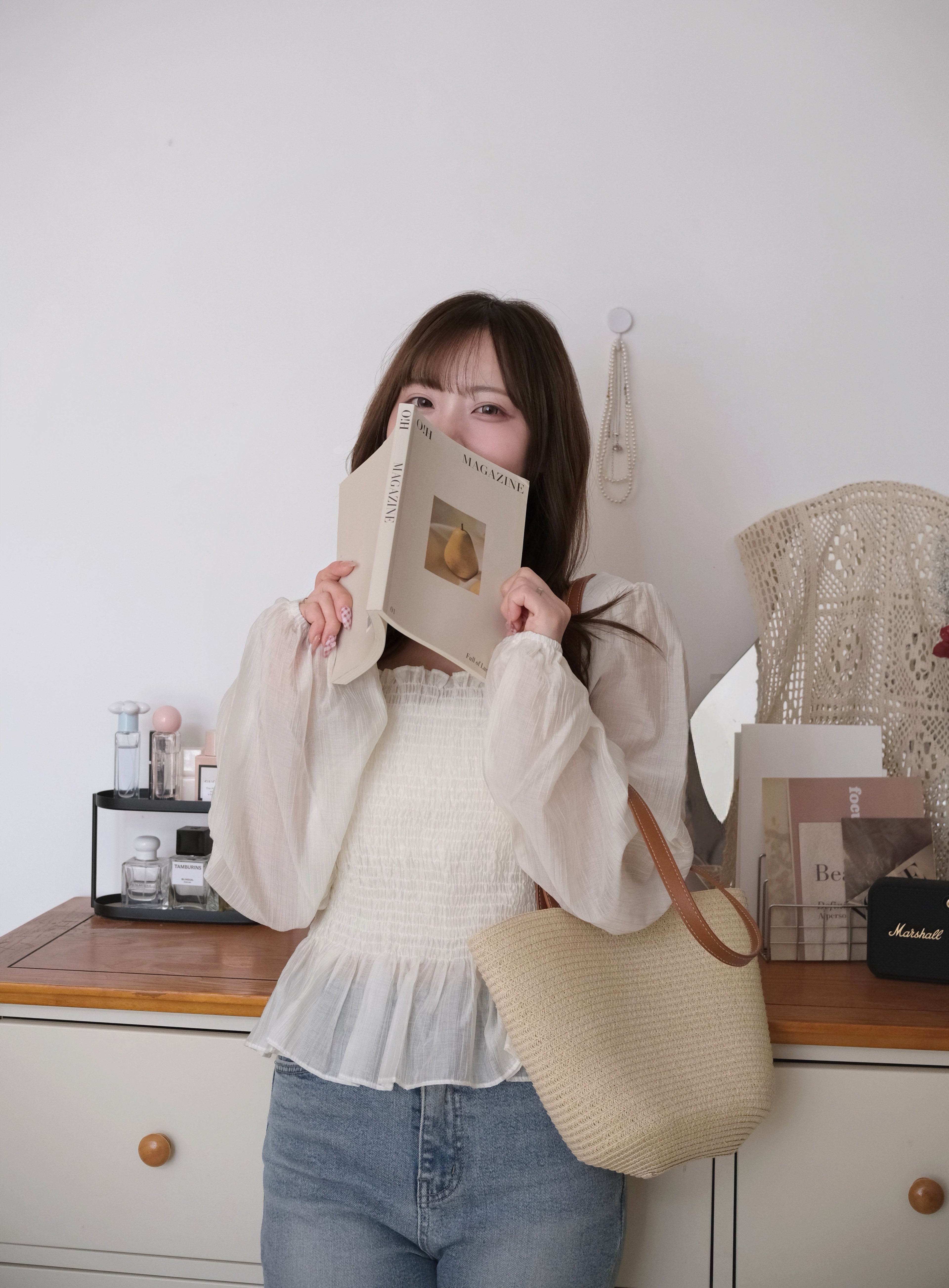 KR 春季26ss 三色溫柔感雪紗方領上衣