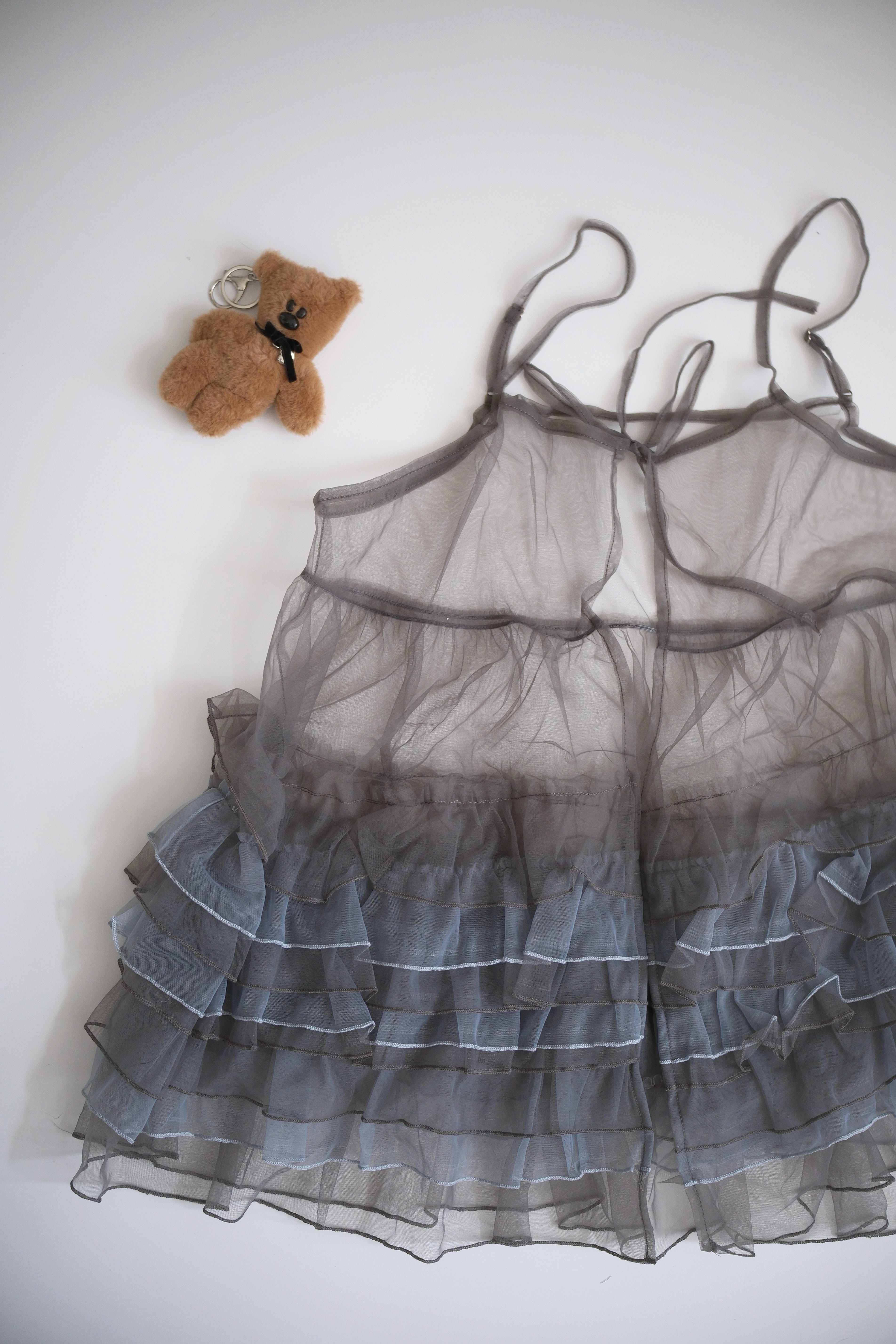 四色雪糕透紗前後兩著外撘