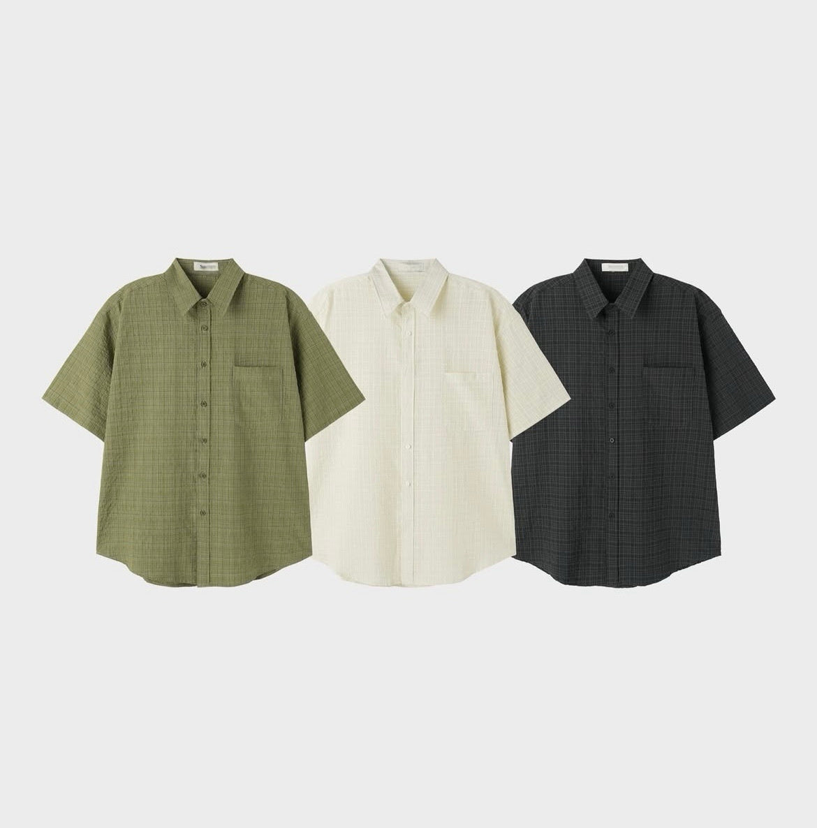 KR 男裝 三色暗格紋恤衫