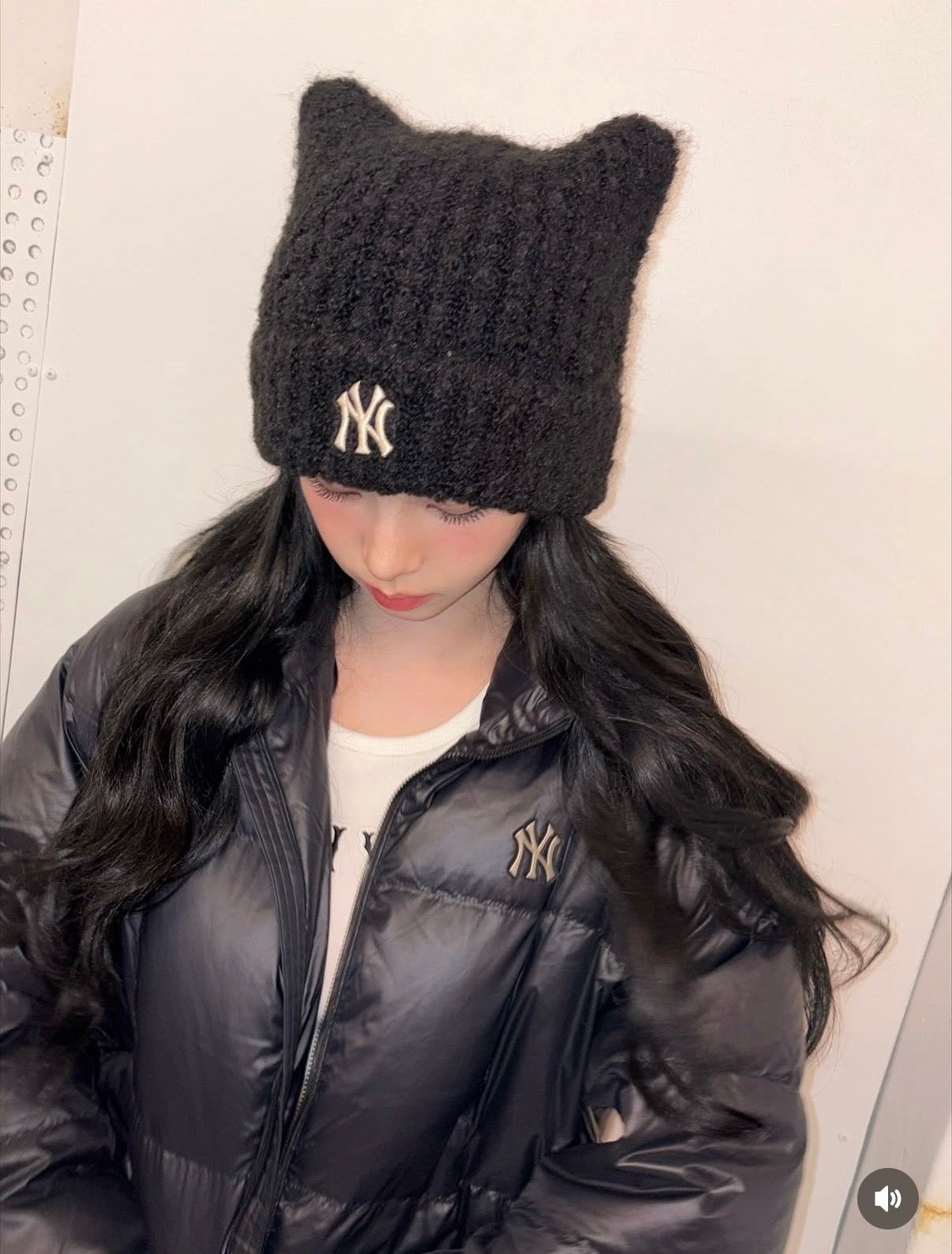 KARINA x MLB 貓耳冷帽