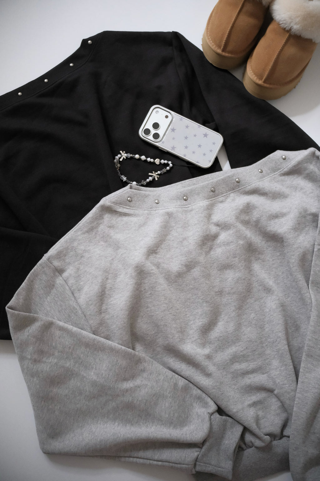 KR 絨毛保暖窩釘斜肩衛衣