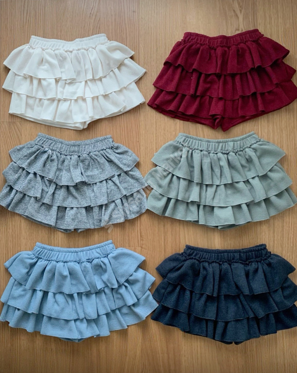 KR 六色橡筋腰軟熟蛋糕裙褲