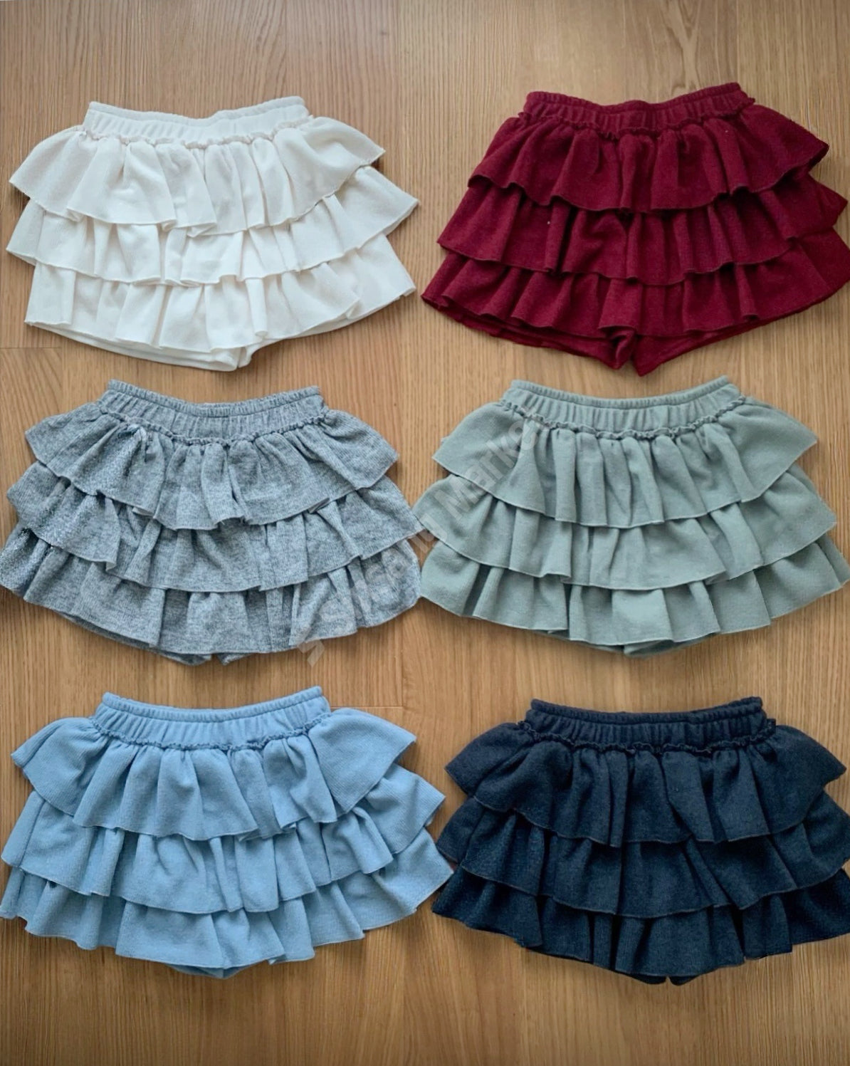 KR 六色橡筋腰軟熟蛋糕裙褲