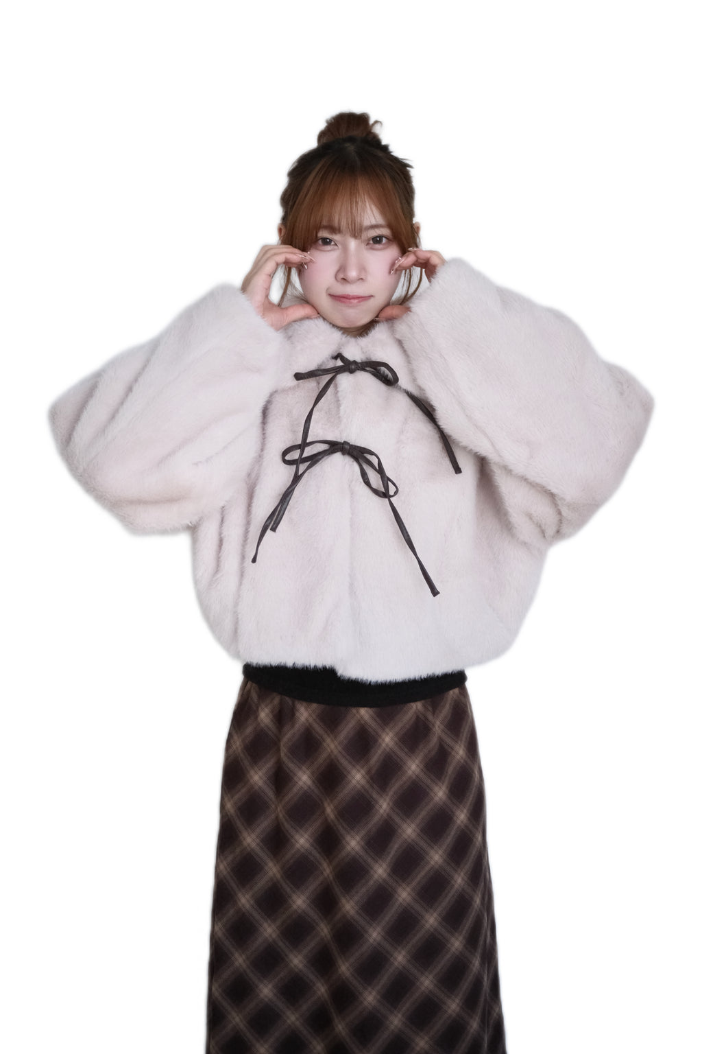 JP 貂毛可愛蝴蝶結氣質外套