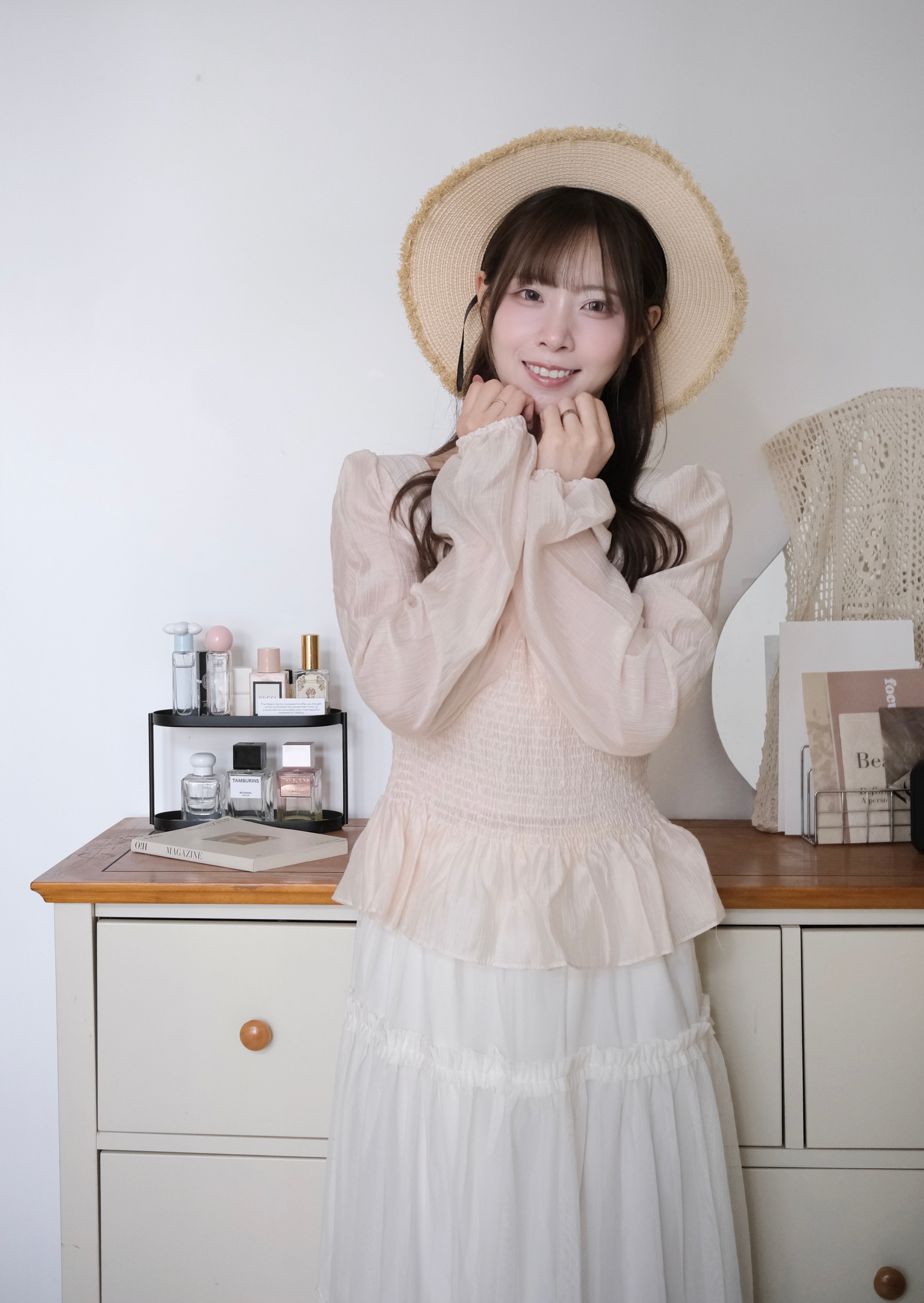 KR 春季26ss 三色溫柔感雪紗方領上衣