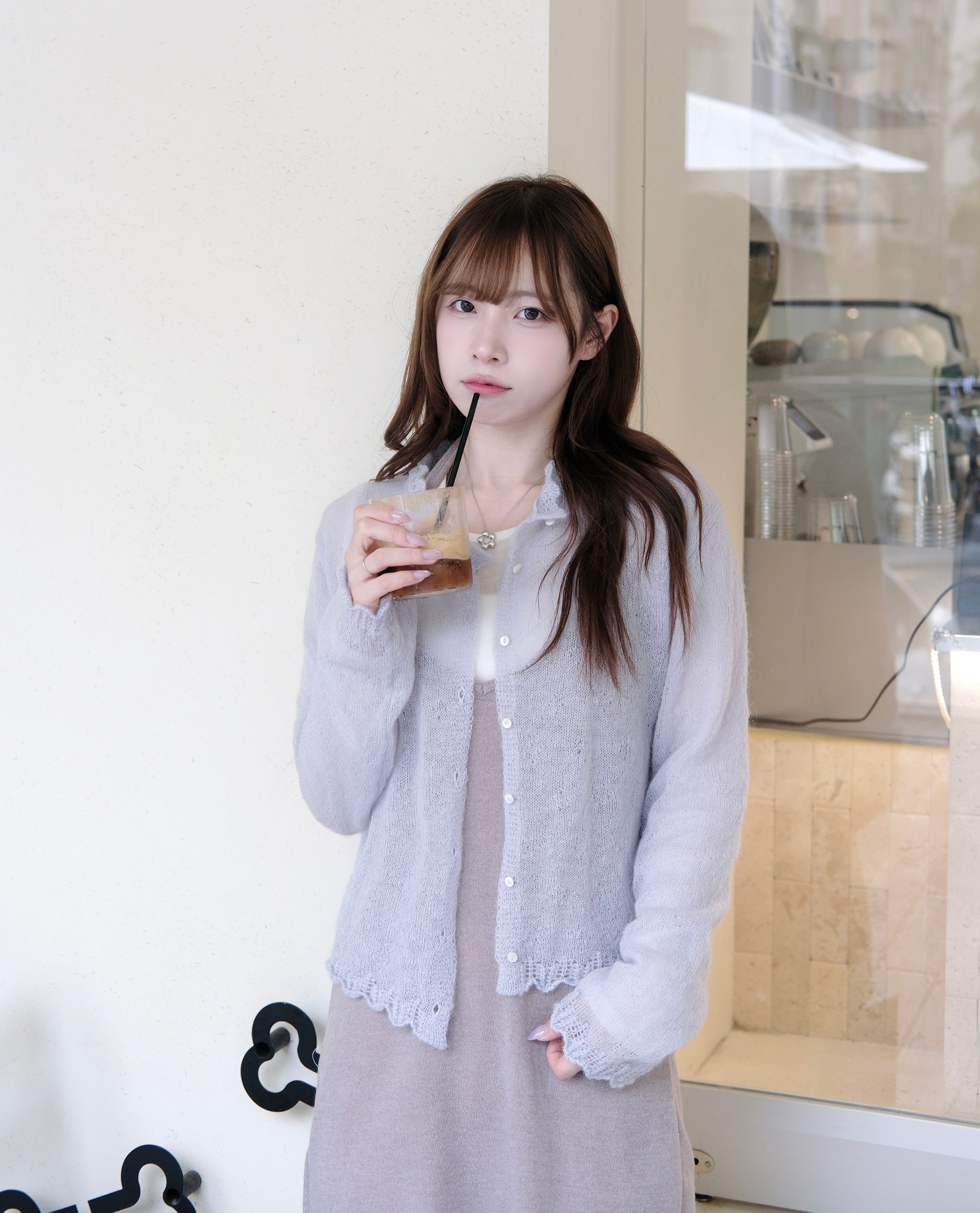 KR 春夏高質超薄羊毛清新花邊外套