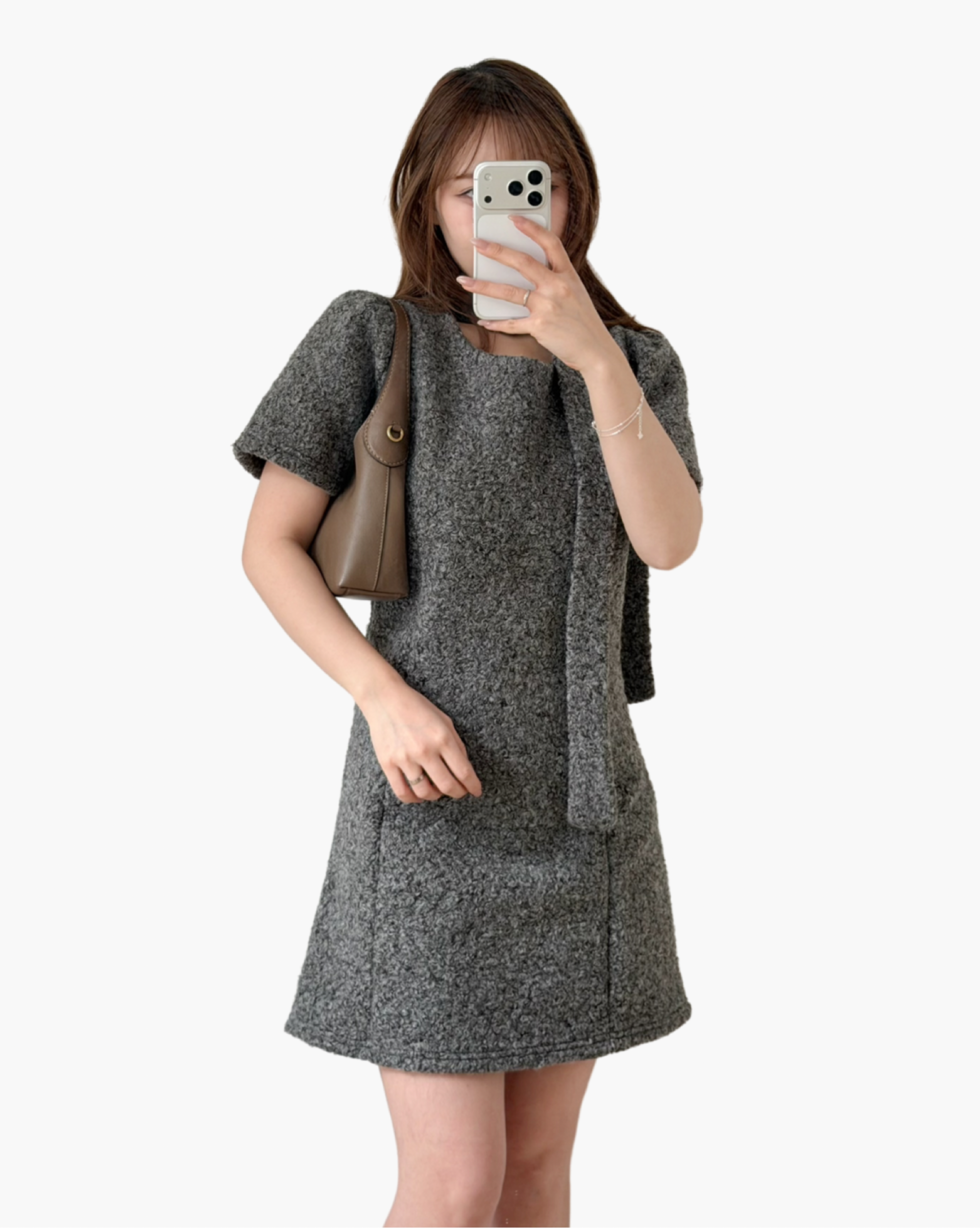 KR 情人節之選羊羔毛感蓬鬆連身裙