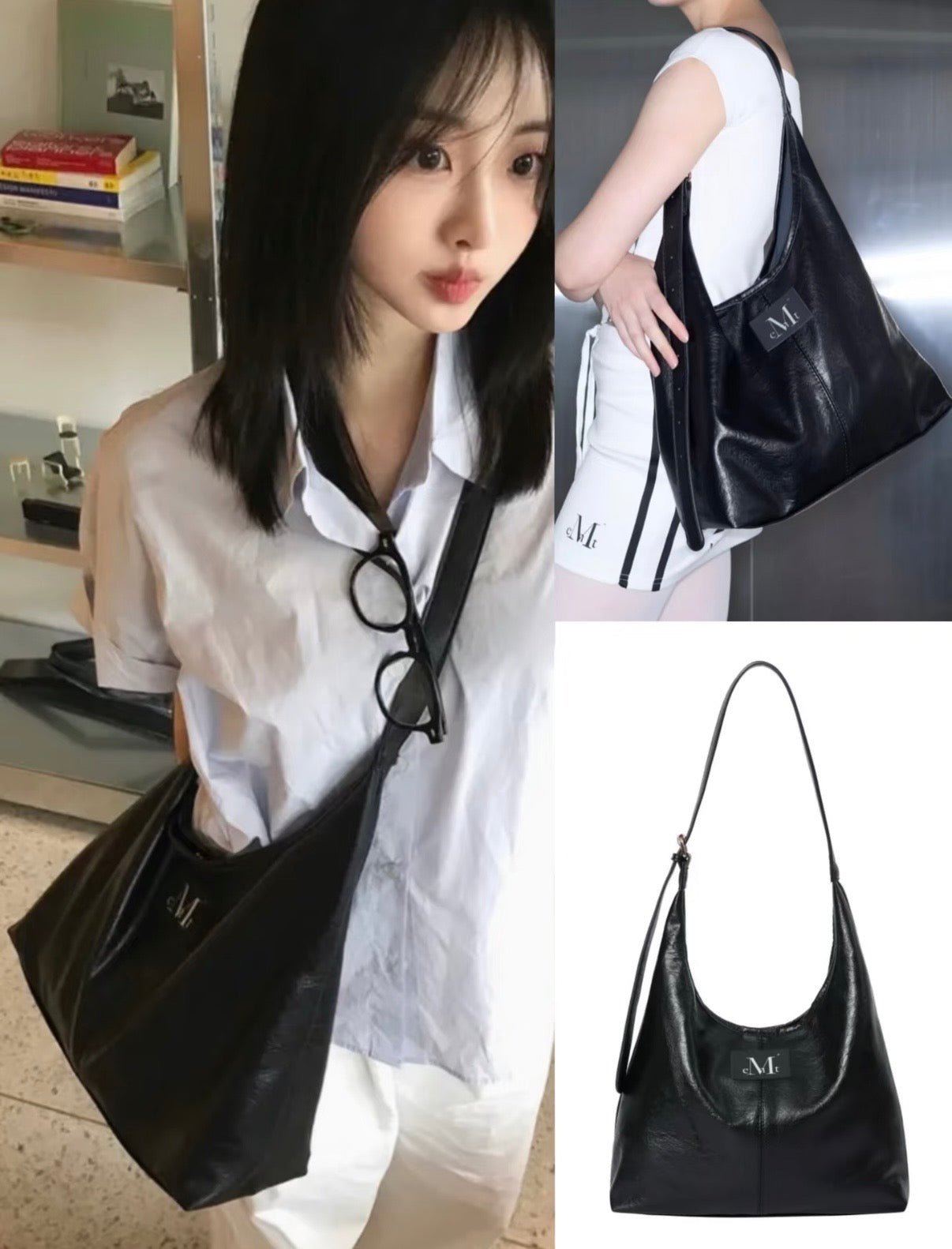 KR MUCENT LEATHER SHOULDER BAG