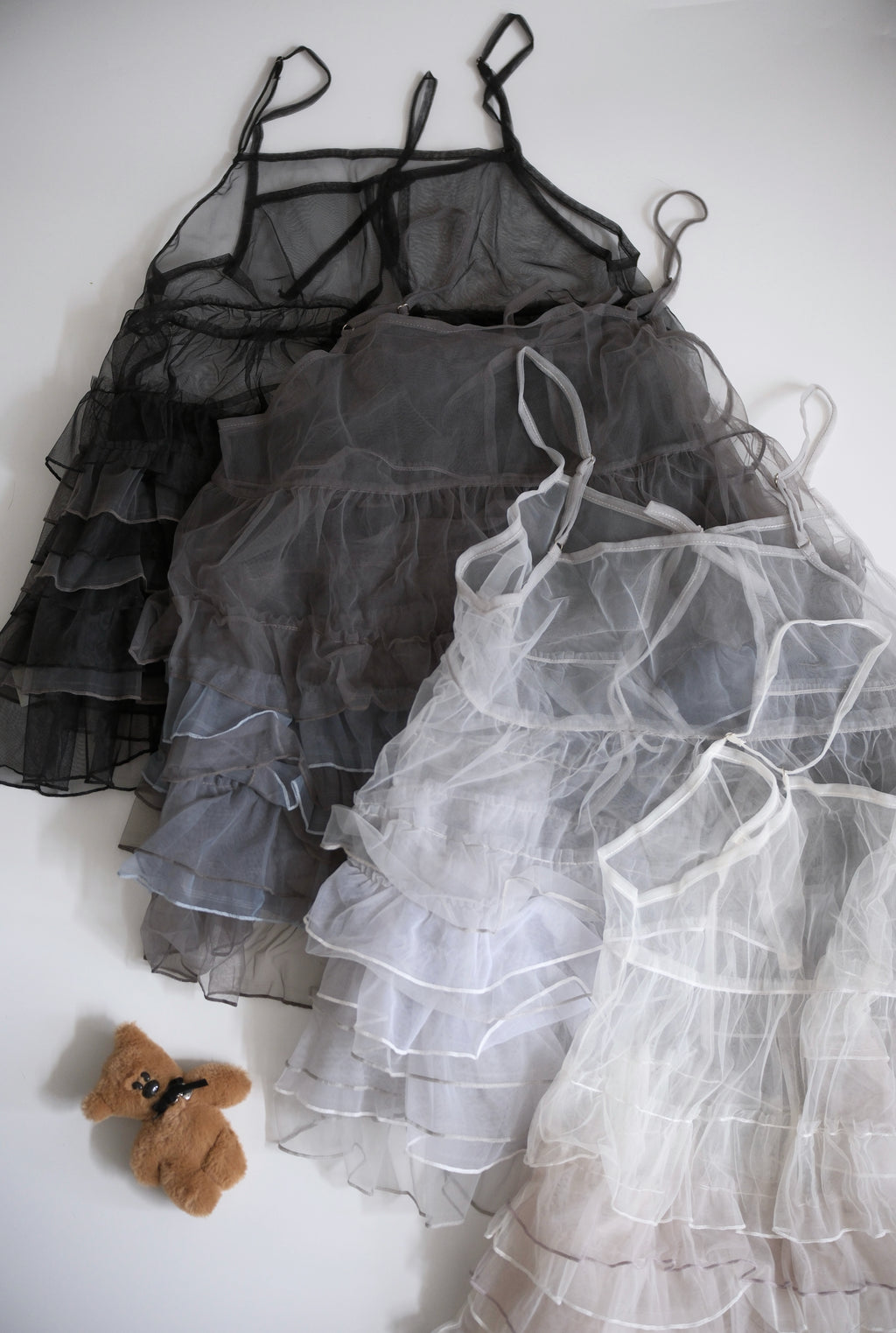 四色雪糕透紗前後兩著外撘