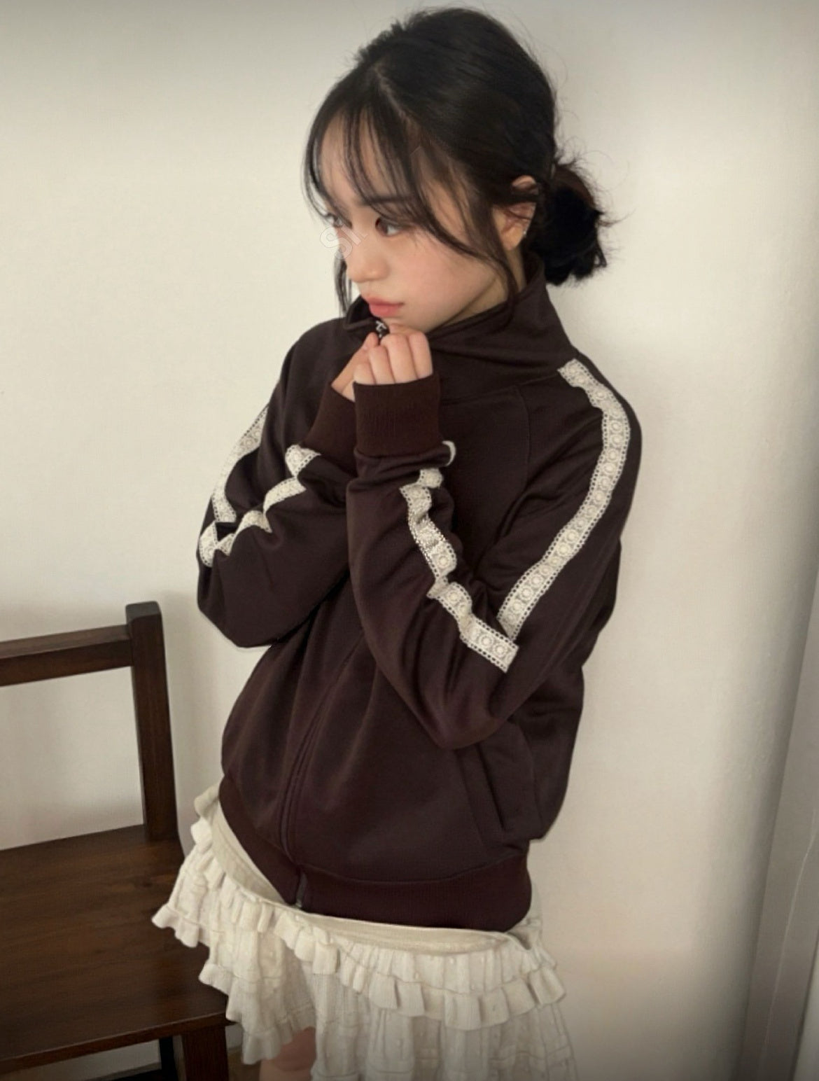 KR 運動風Lace邊夾克