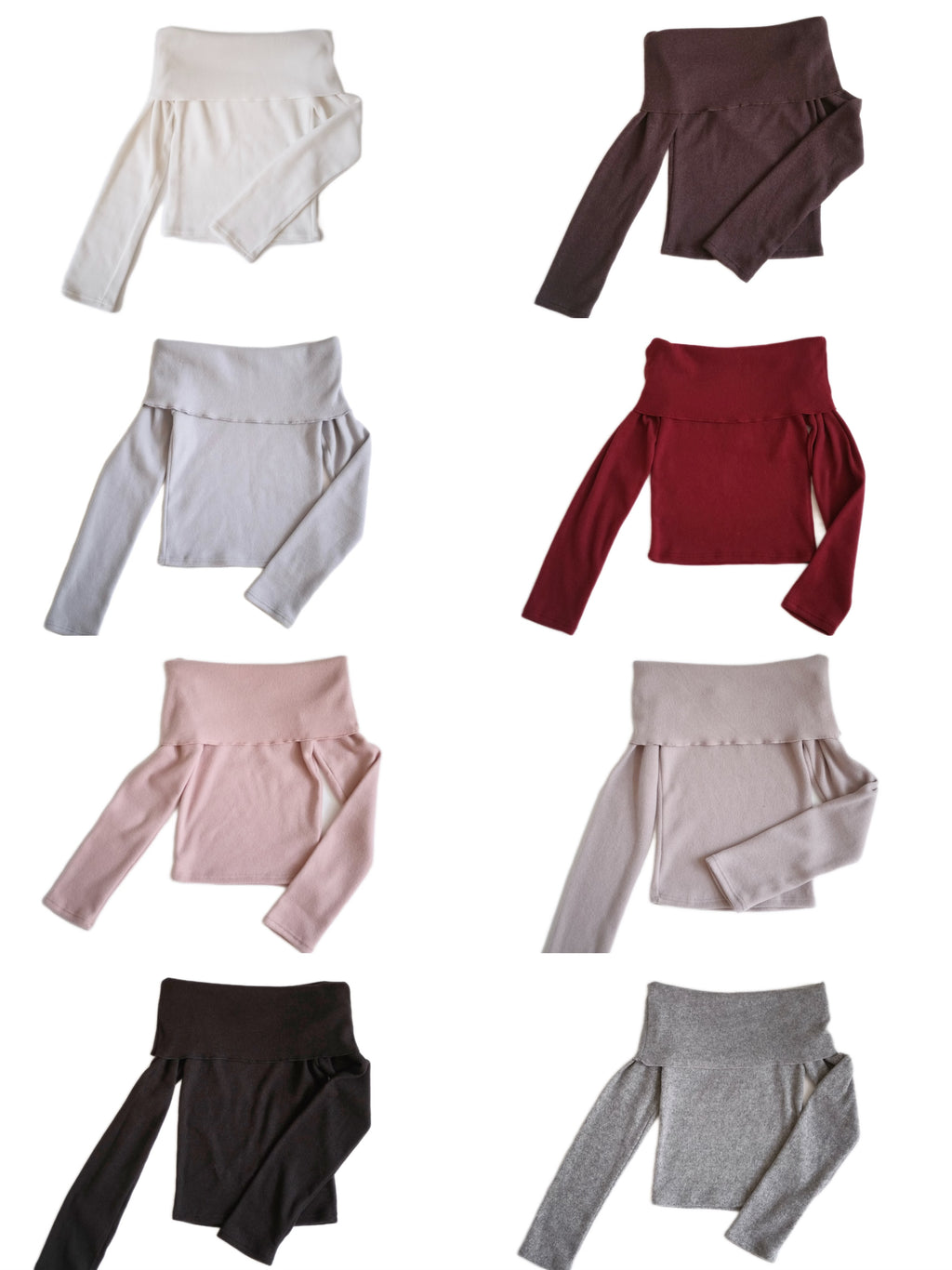 KR 新網站迎新優惠 冬日八色一字肩上衣