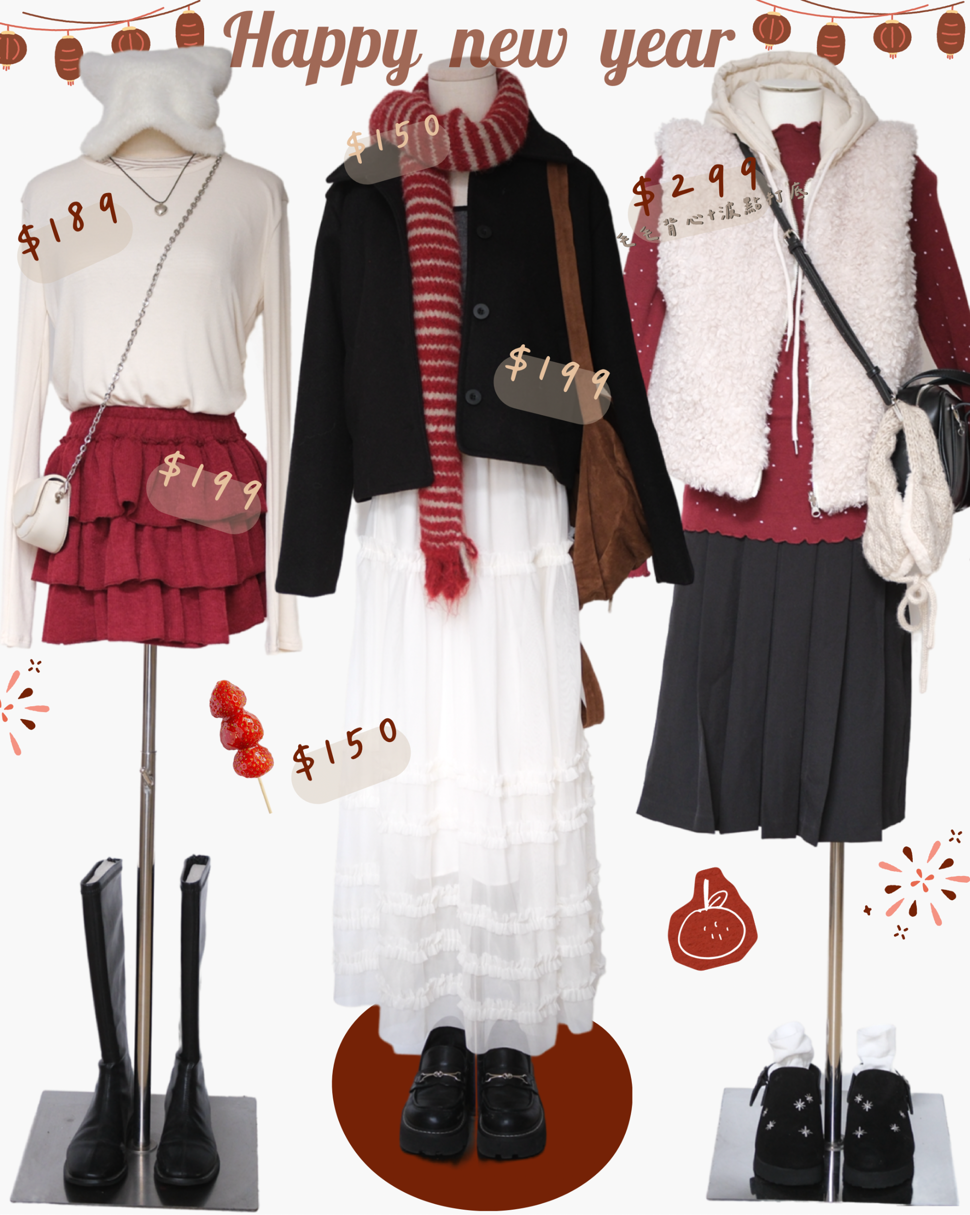 KR 仙氣感透紗白色半身裙