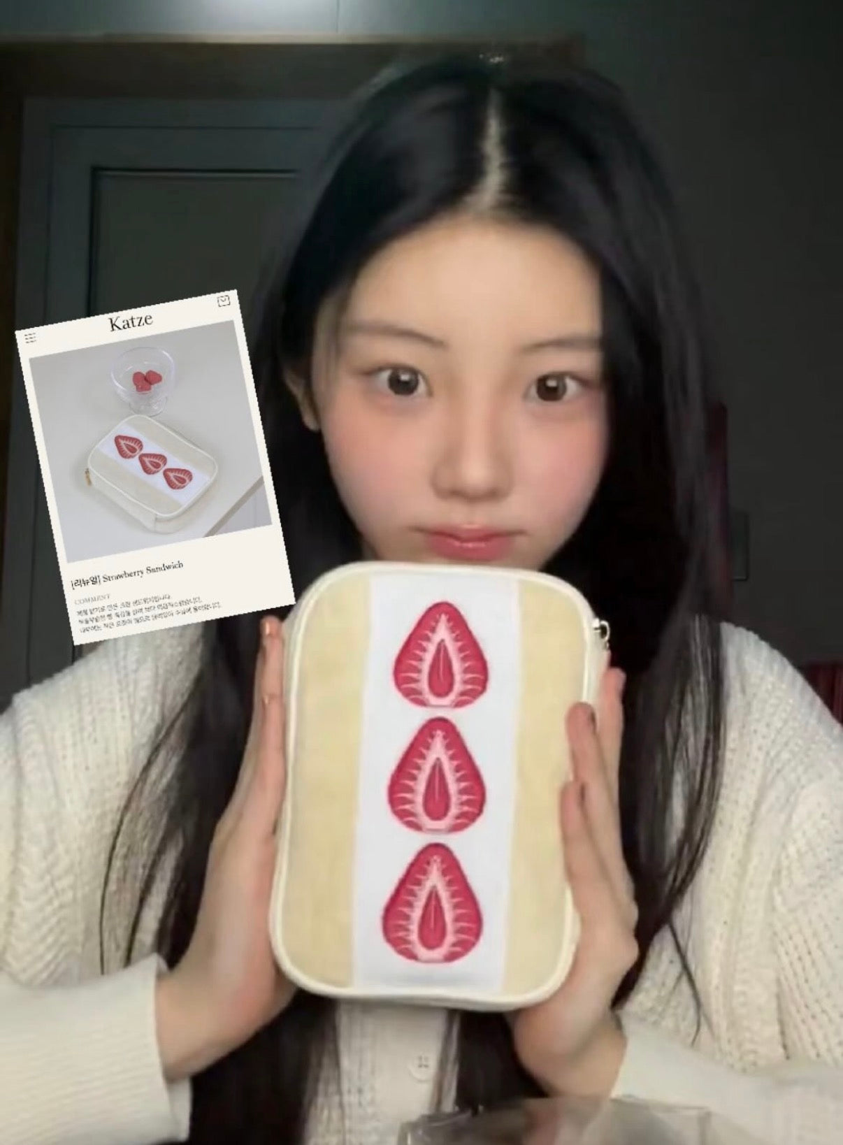 KR 李沅禧同款草莓化妝袋🍓