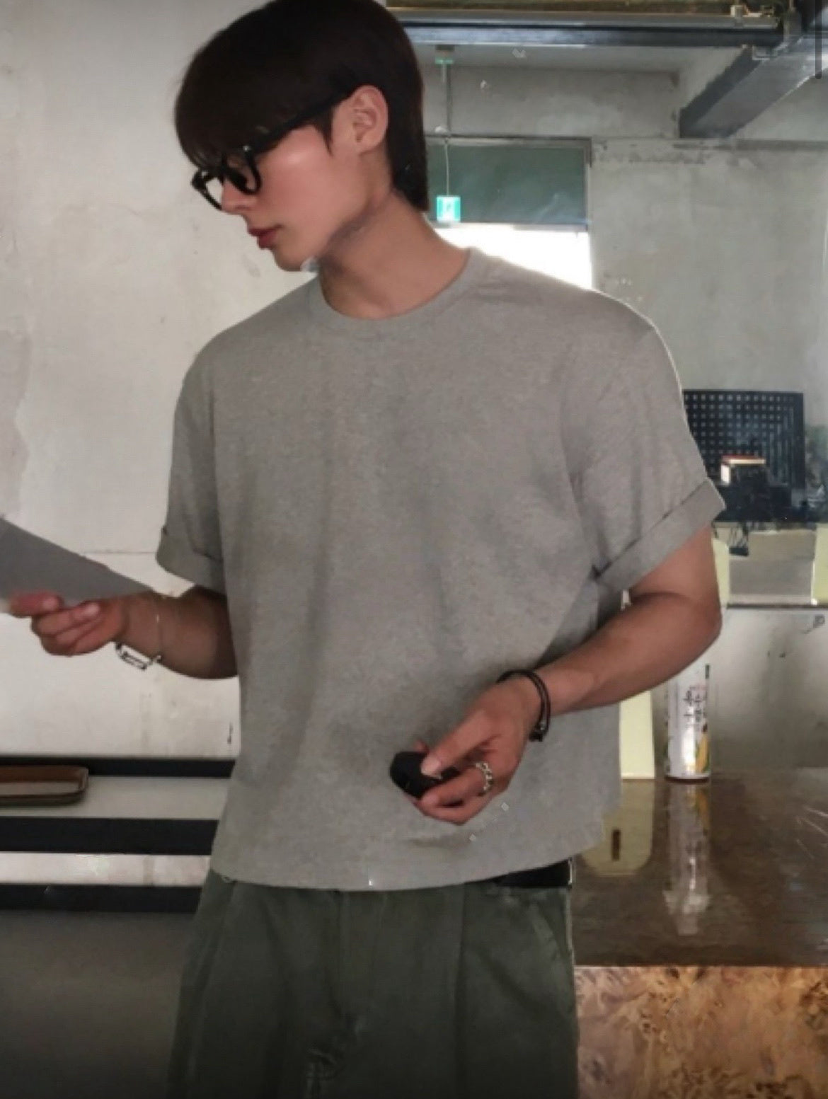 KR 短版韓款男裝T恤