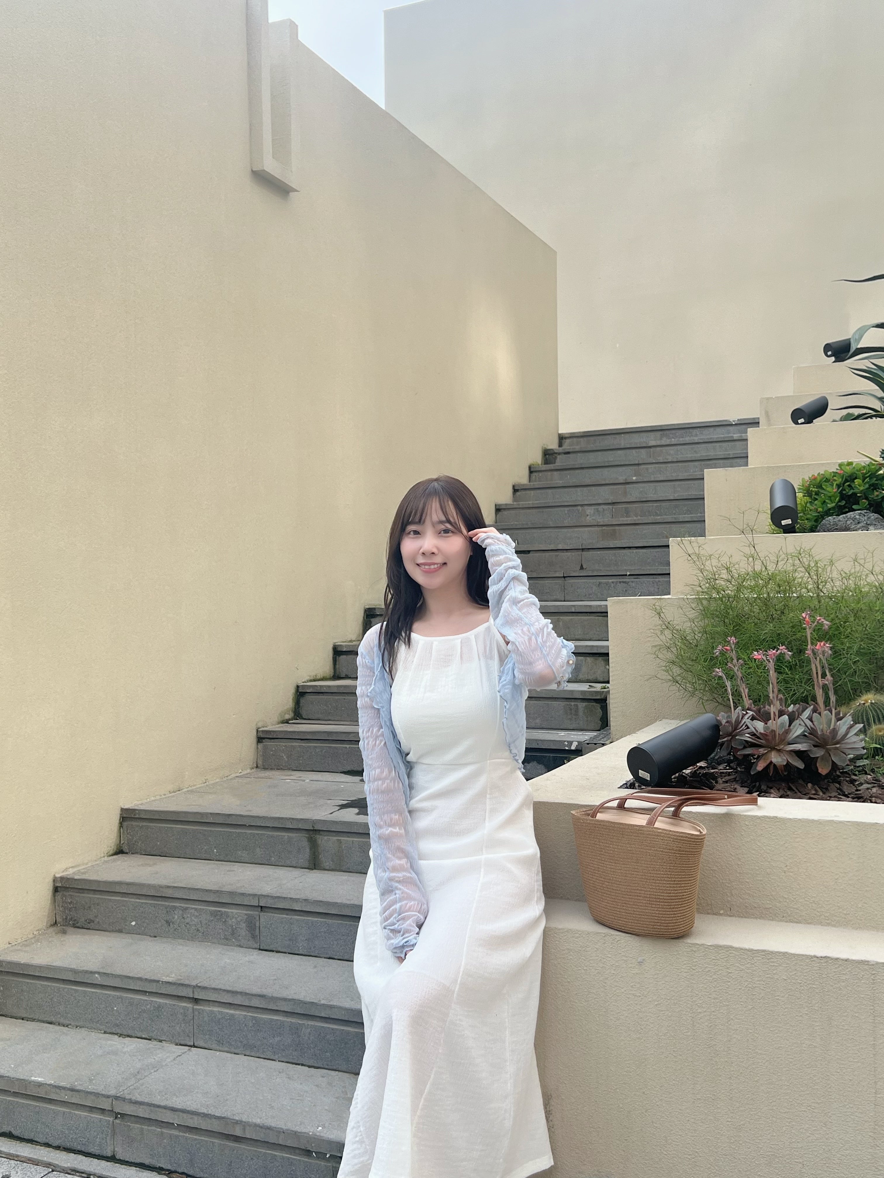 KR NEW夏日麻質感清涼情侶套裝 （白色）