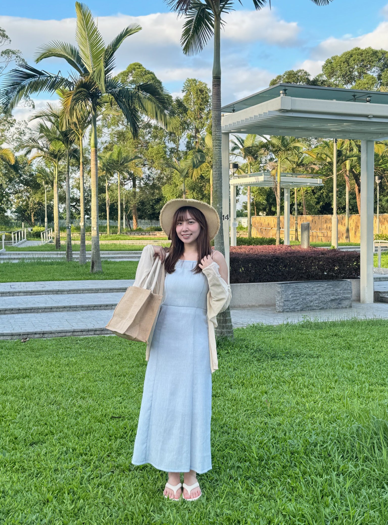 KR NEW夏日麻質感清涼情侶套裝 （淺藍色）