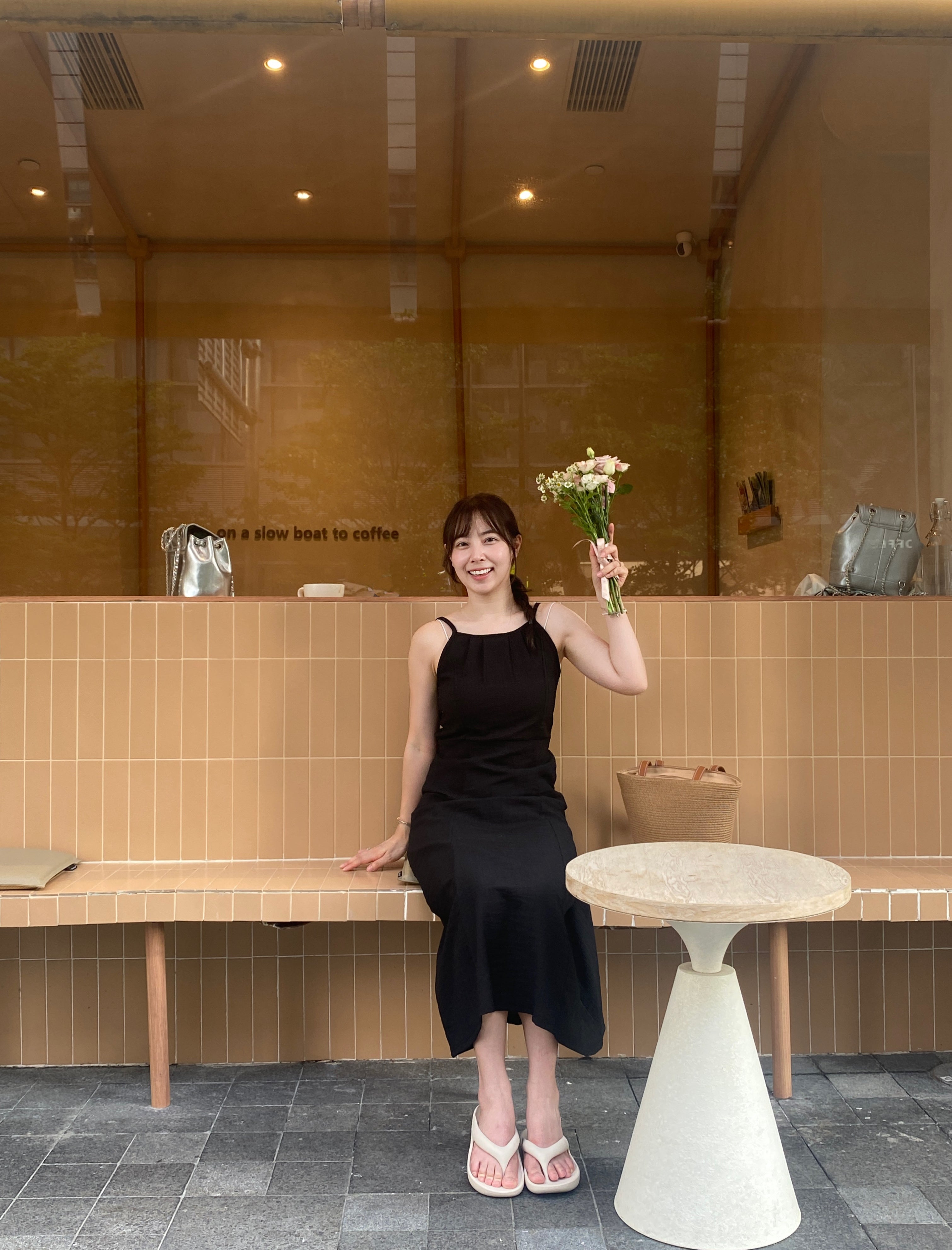 KR NEW夏日麻質感清涼情侶套裝 （黑色）