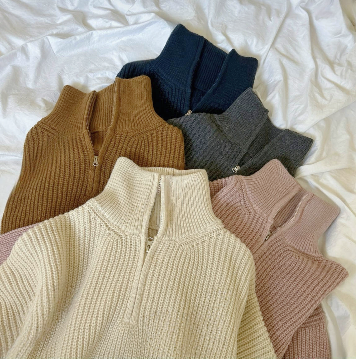 KR 情人節首選針織反領冷衫 五色