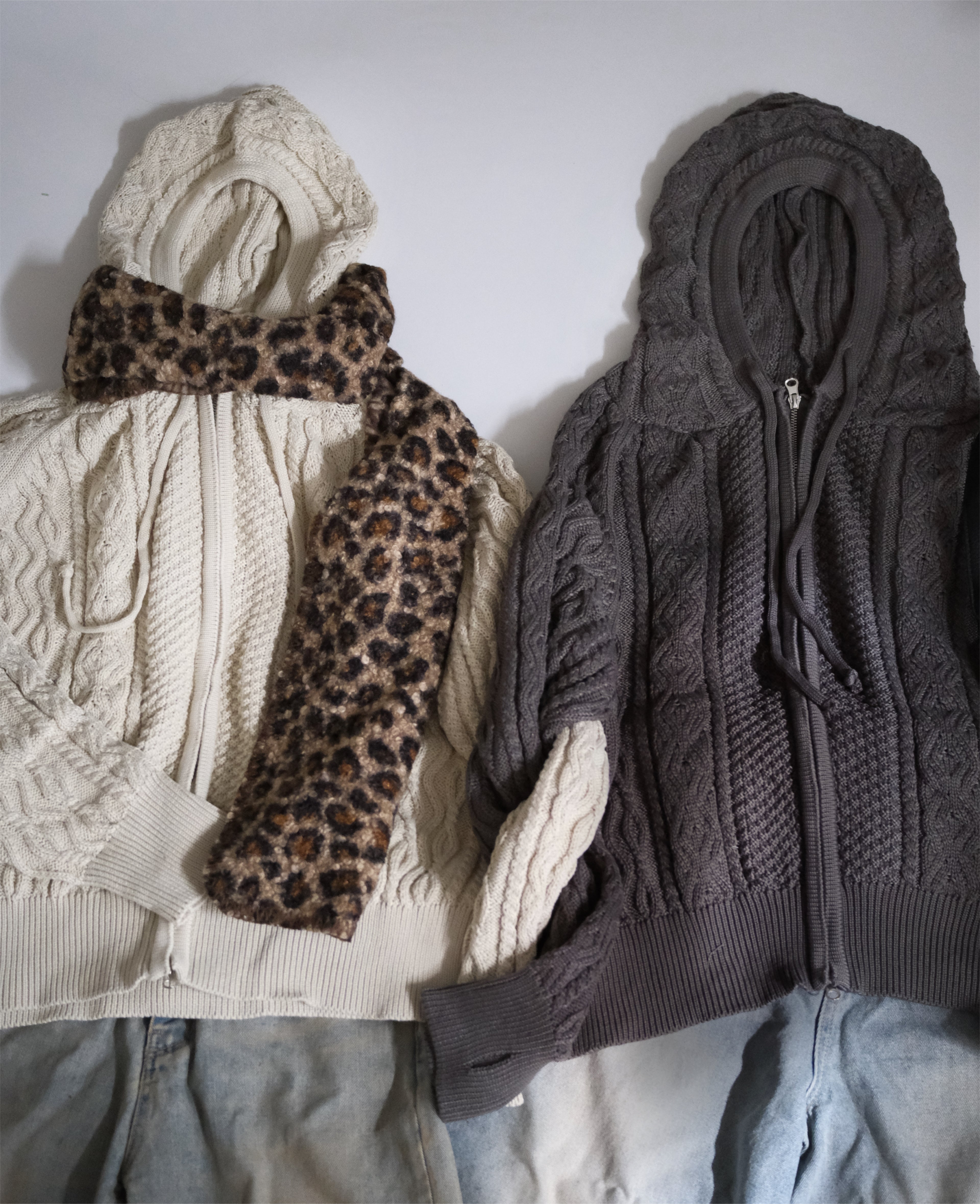 KR 男女同款(情侶裝)麻花紋針織外套