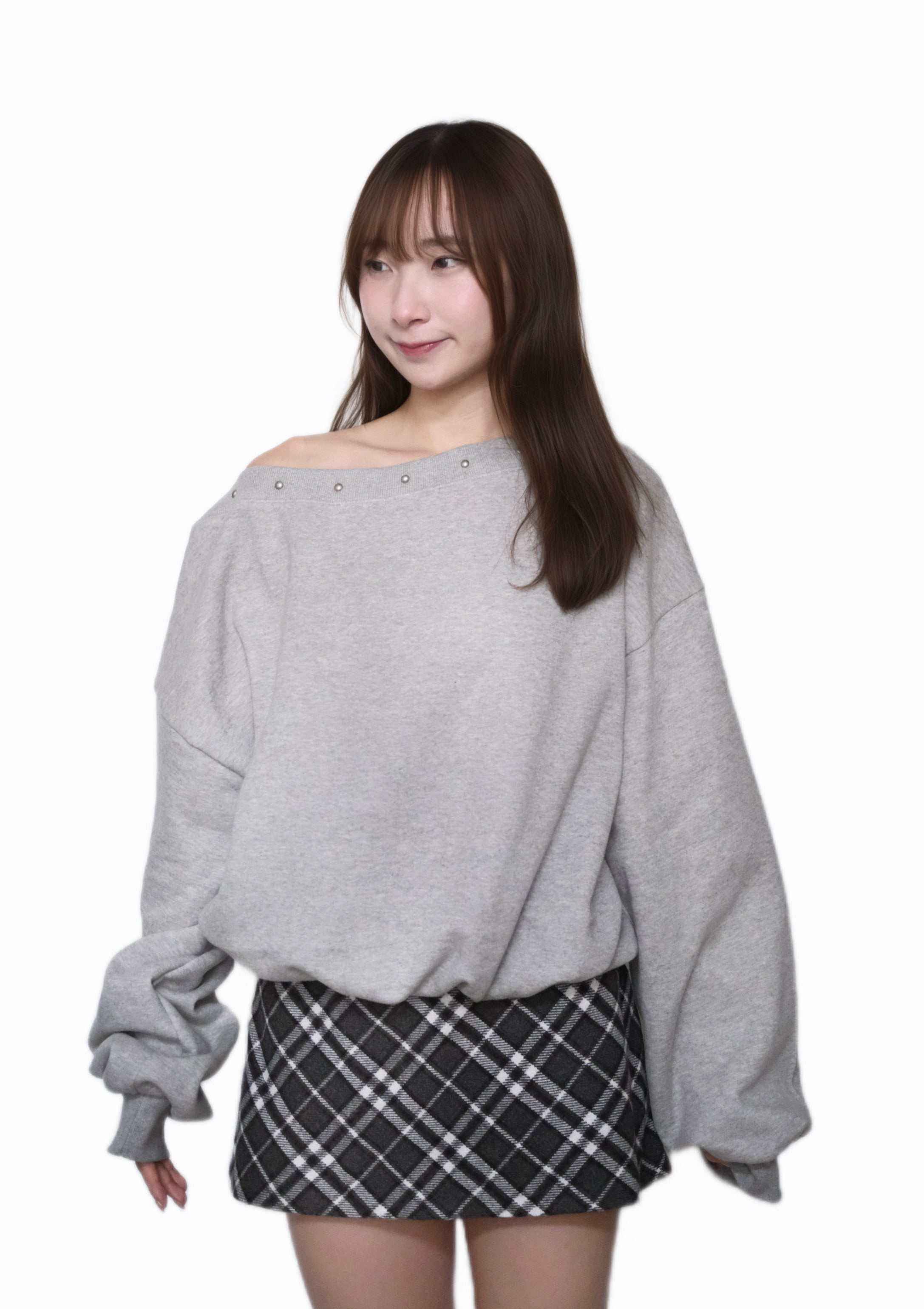 KR 絨毛保暖窩釘斜肩衛衣